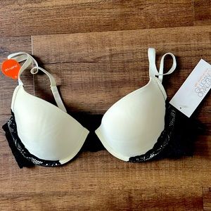 White bra with black detail